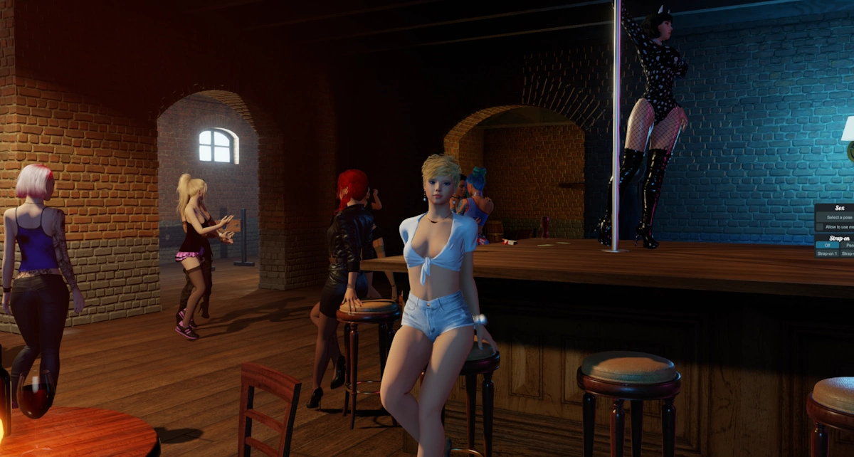 Avatar leaning on a stool in a nightclub